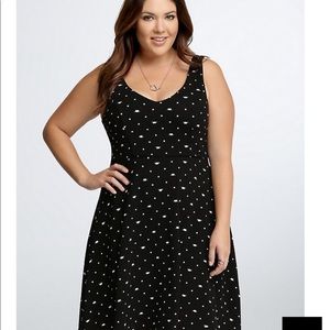 Torrid cat polka dot print skater dress